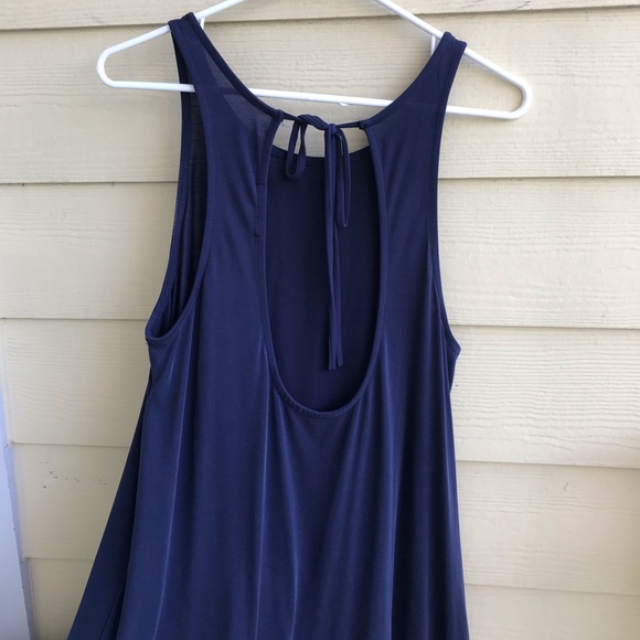 Navy blue cut out back swing dress - Picture 4 of 6